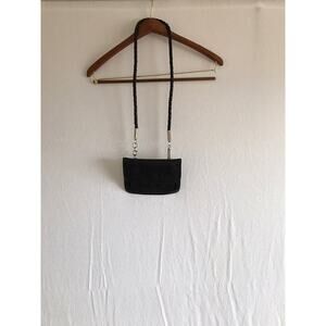 Vintage Carlos Falchi black leather ‎ crossbody